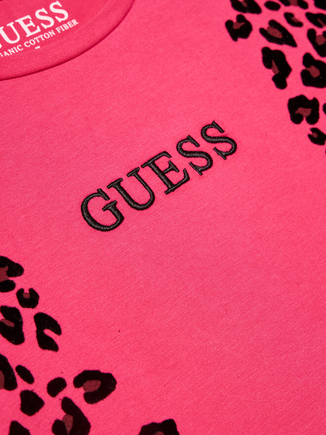 Guess Guess Marškinėliai J3BI21 J1314 Rožinė Oversize