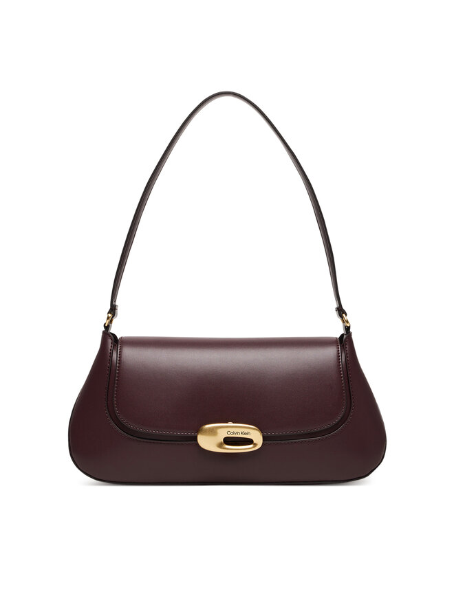 Calvin Klein Ročna torba Calvin Klein Hardware Flap Shoulder Bag LV04F3146G Bordo rdeča