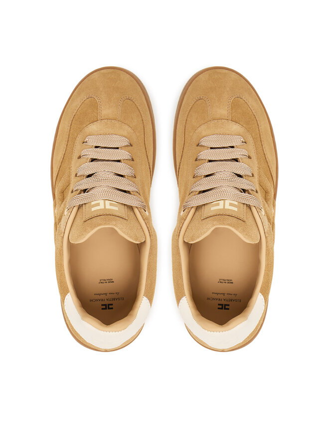 Elisabetta Franchi Сникърси Elisabetta Franchi Low Cut Lace Up F4A9-E0340-0071 D Бежов