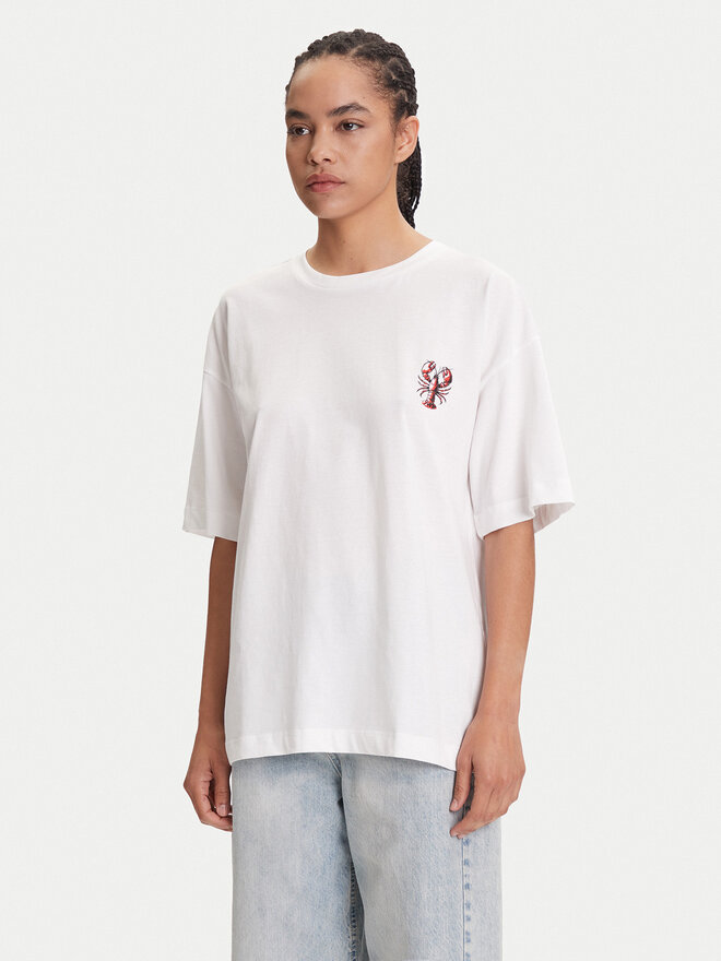 Pieces Pieces Camiseta Tobster 17160811 Blanco Oversize