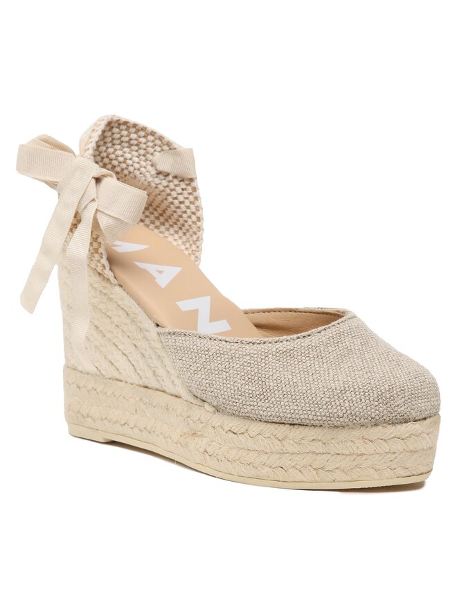 Manebi Еспадрили Manebi Wedge Espadrilles O 7.1 WV Бежов