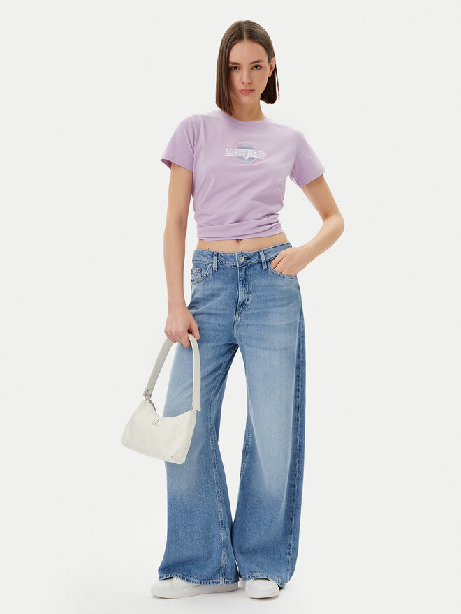 Guess Jeans Guess Jeans Marškinėliai W5GI26 J1314 Violetinė Regular Fit