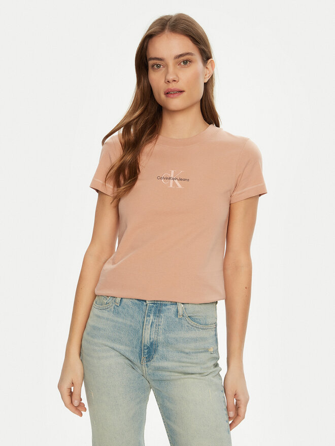 Calvin Klein Jeans Calvin Klein Jeans T-Shirt Monologo J20J223563 Rosa Slim Fit