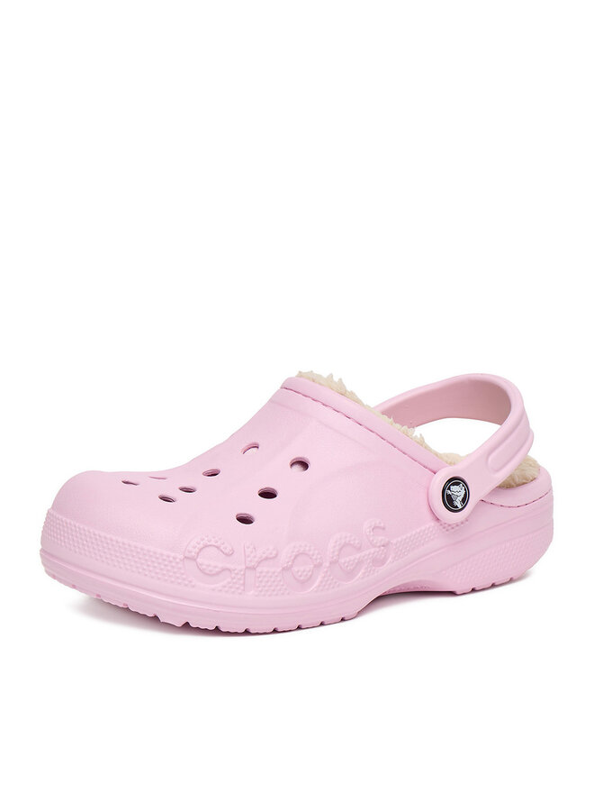 Crocs Pantoletten Crocs C-BAYA LINED CLOG 205969-6GD Rosa
