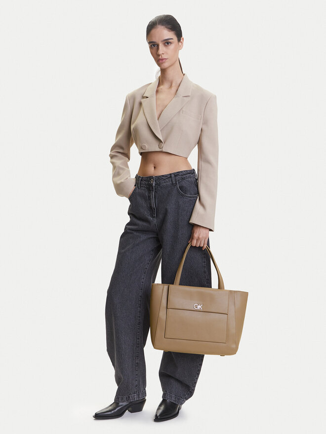 Calvin Klein Τσάντα Calvin Klein Ck Medium Shopper K60K612811 Μπεζ