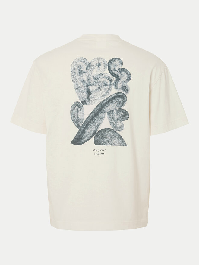 Selected Homme Selected Homme Футболка Will 16097225 Écru Relaxed Fit
