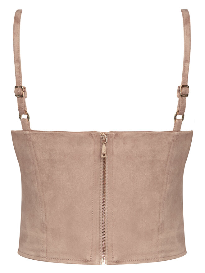 Guess Guess Top W6RH03 WJ472 Beige Slim Fit
