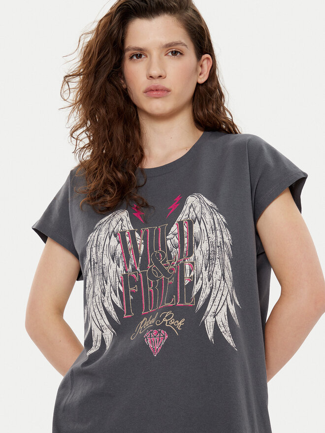 JJXX JJXX T-Shirt Wilma 12274694 Grau Boxy Fit