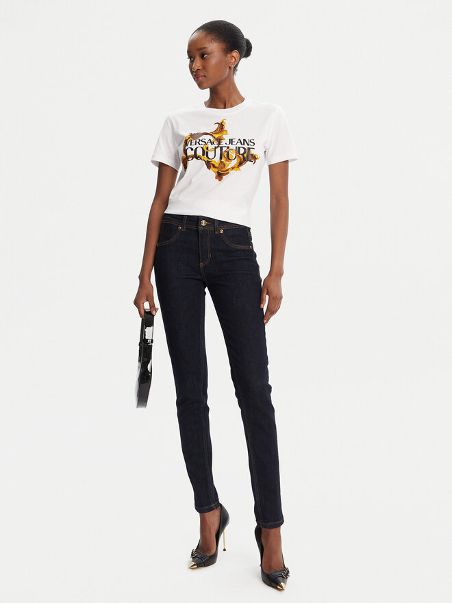 Versace Jeans Couture Versace Jeans Couture Camiseta 79HAHE06 CJ00E Blanco Regular Fit