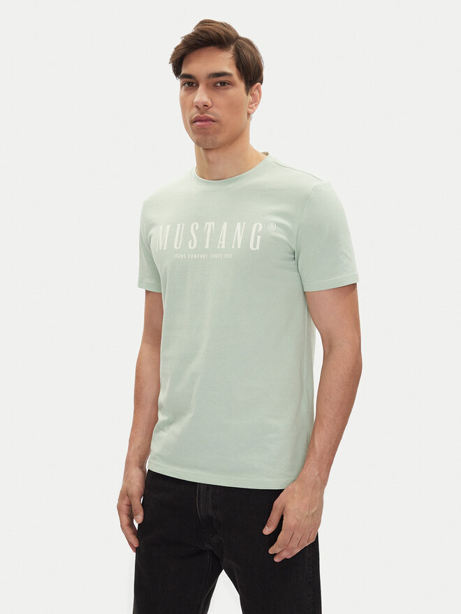 Mustang Mustang T-shirt Austin 1016480 Zelena Regular Fit