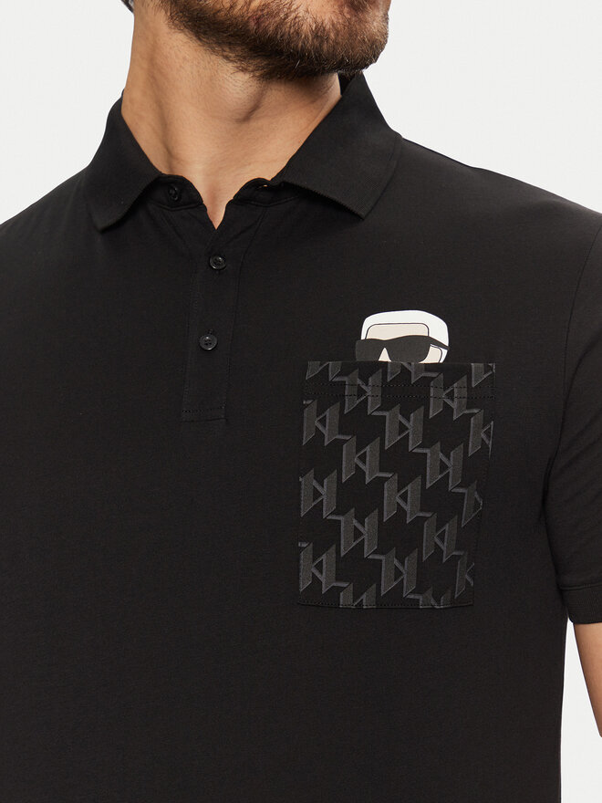 KARL LAGERFELD KARL LAGERFELD Polo 745091 551251 Μαύρο Regular Fit