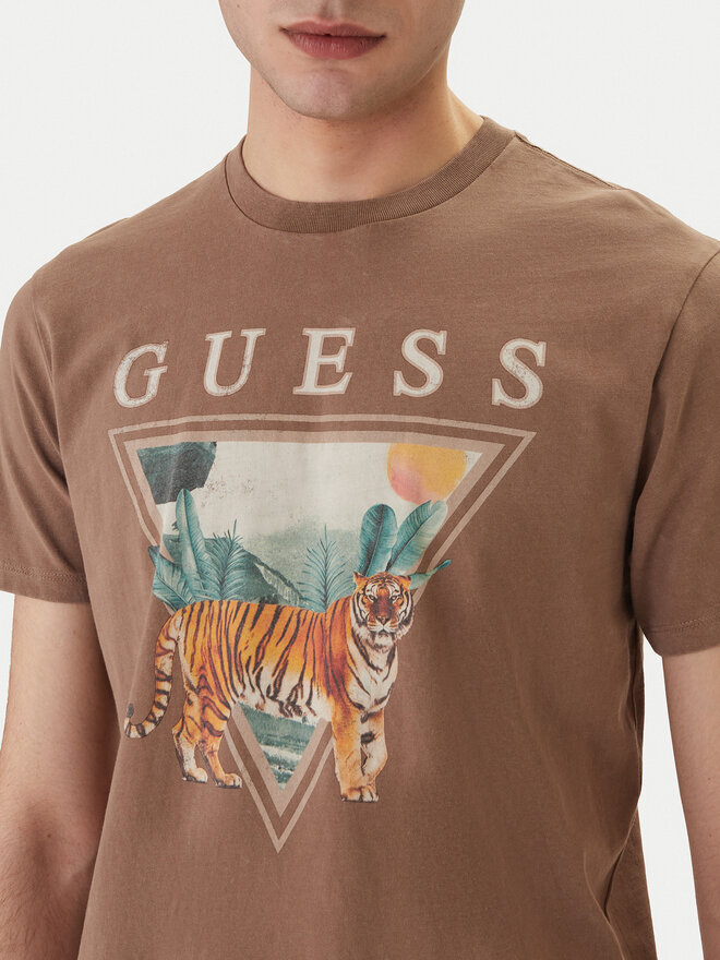 Guess Guess T-Shirt M6GI33 K3310 Braun Regular Fit