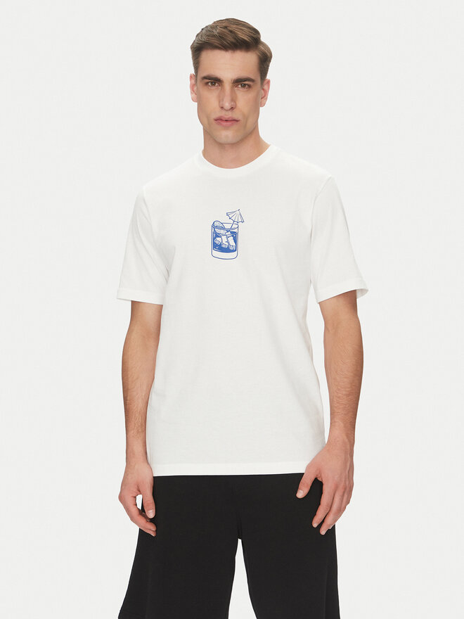 adidas adidas Marškinėliai Lounge Drink Graphic JJ4013 Balta Regular Fit