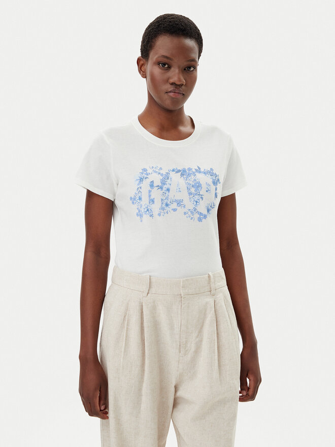 Gap Gap Marškinėliai 729555-03 Balta Regular Fit