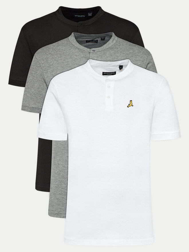 Brave Soul Brave Soul Σετ μπλούζες polo 3 τεμαχίων MPS-568AKARI Έγχρωμο Straight Fit