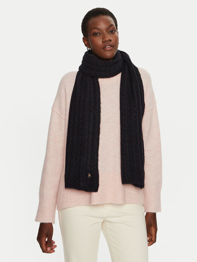 Tommy Hilfiger Šál Tommy Hilfiger Timeless AW0AW16990 Tmavomodrá