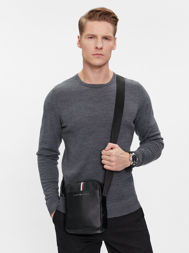 Tommy Hilfiger Τσαντάκι Tommy Hilfiger Th Corporate Mini Reporter AM0AM11829 Μαύρο