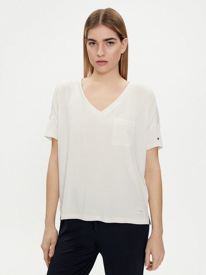 Tommy Hilfiger Tommy Hilfiger Camiseta UW0UW05190 Écru Oversize