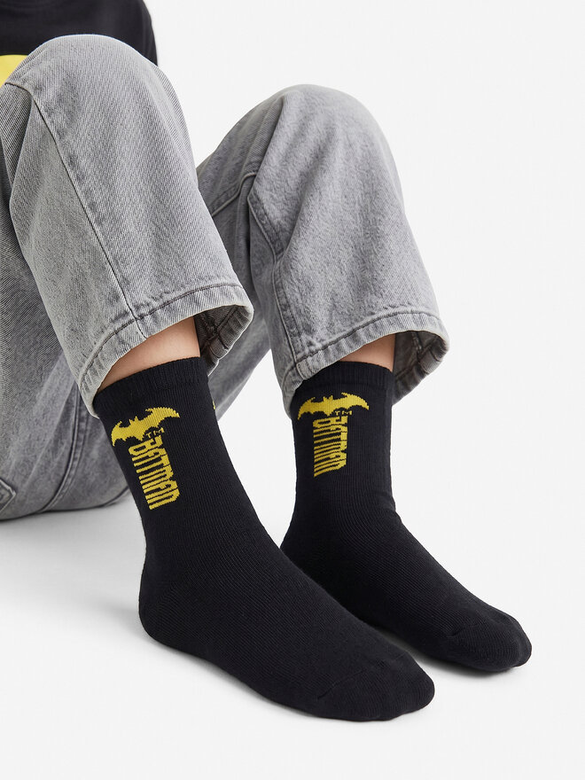 Batman Lange Socken Batman CEO-ACCCS-AW26-221WBBAT(3-PACK) Schwarz