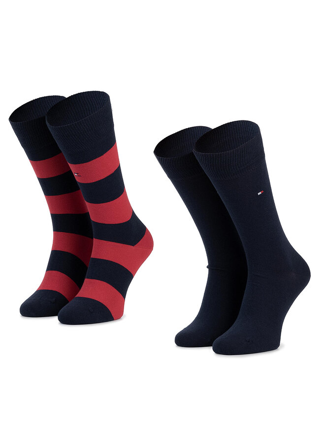 Tommy Hilfiger Set di 2 paia di calzini lunghi da uomo Tommy Hilfiger 342021001 Blu scuro