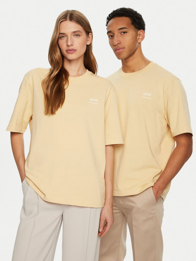 AMI PARIS AMI PARIS Majica UTS024.726 Écru Regular Fit
