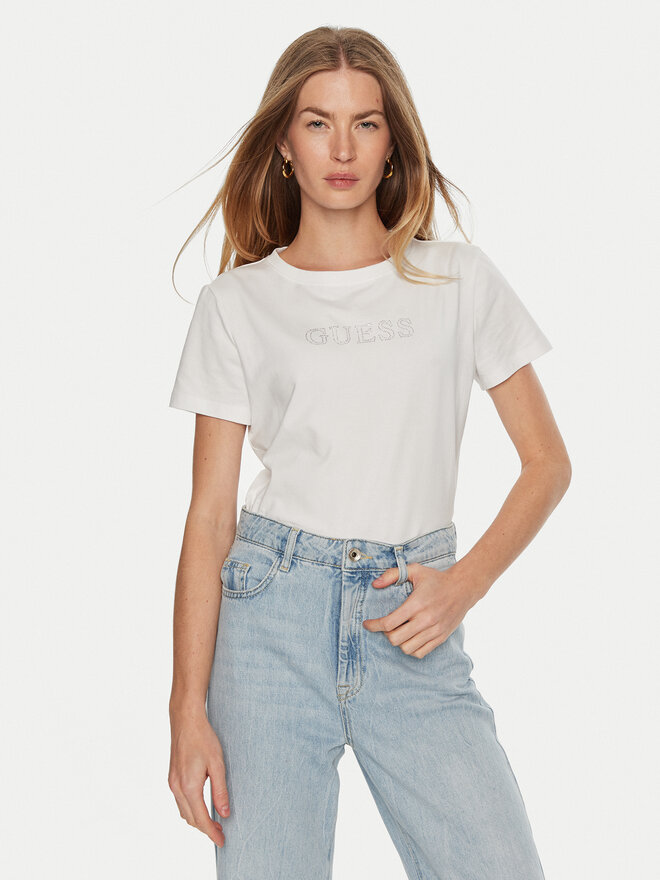 Guess Guess T-Shirt V3BI11 J1314 Λευκό Regular Fit