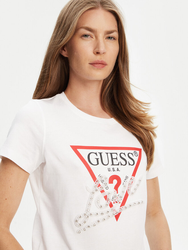 Guess Guess Camiseta W5YI40 I3Z14 Blanco Regular Fit