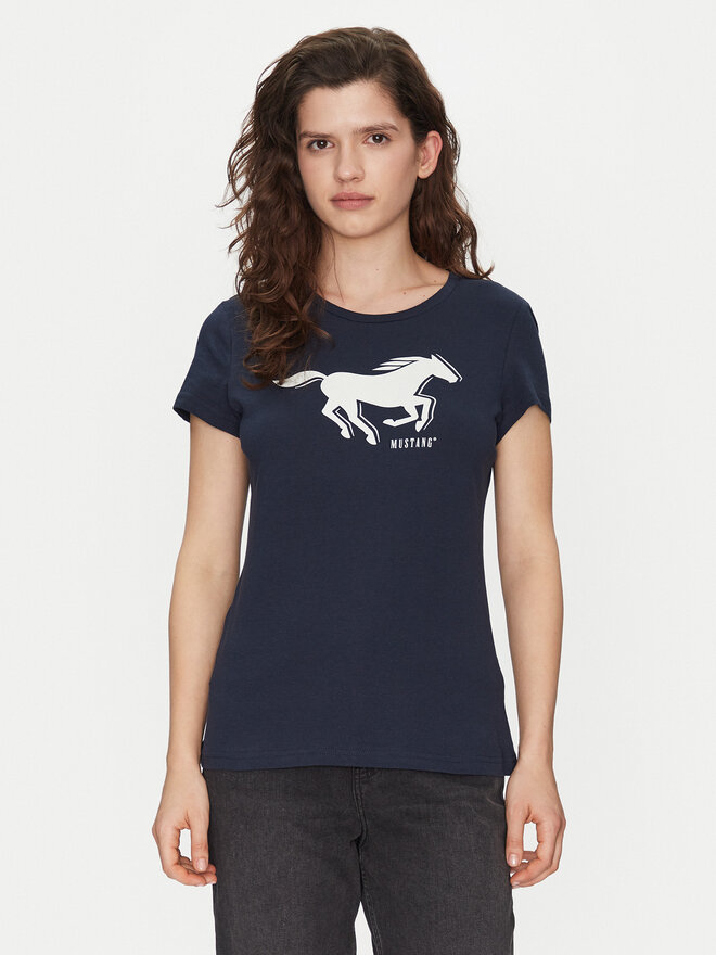Mustang Mustang T-shirt Loa 1016136 Tamnoplava Slim Fit