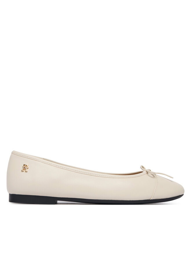 Tommy Hilfiger Ballerinas Tommy Hilfiger Hilfiger Smooth Lthr Ballet FW0FW09241 Écru