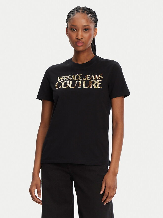 Versace Jeans Couture Versace Jeans Couture T-Shirt 78HAHE02 Μαύρο Regular Fit