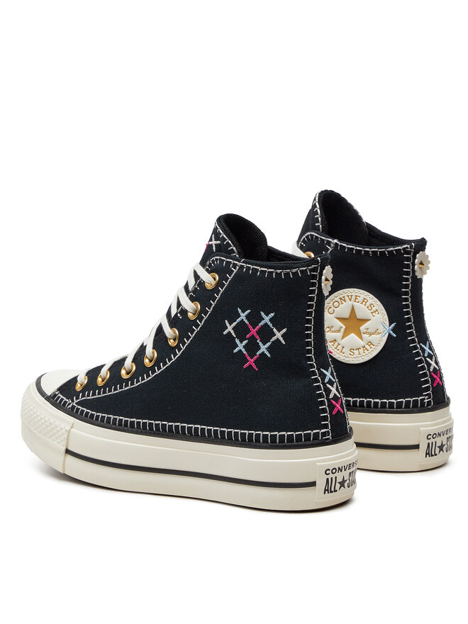 Converse Tornacipő Converse Chuck Taylor All Star Lift Crafted Stitching Platform Hi A08731C Fekete