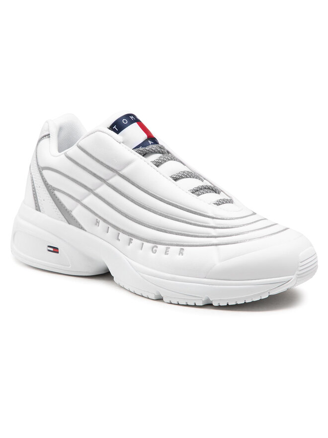 Sneakers Tommy Jeans Heritage Mix Sneaker Reflective EM0EM00698 Blanc chaussures