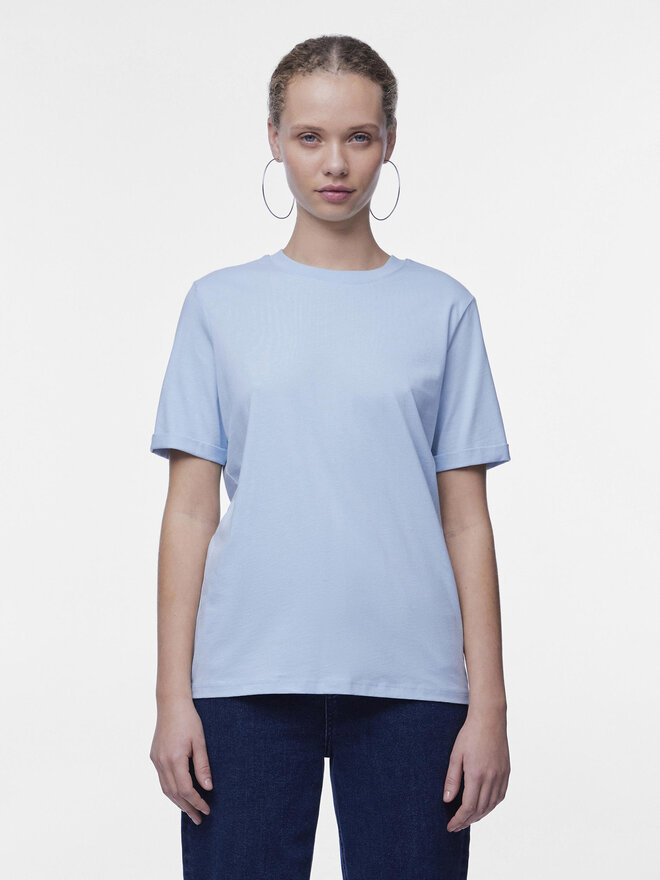 Pieces Pieces Marškinėliai Ria 17086970 Mėlyna Regular Fit