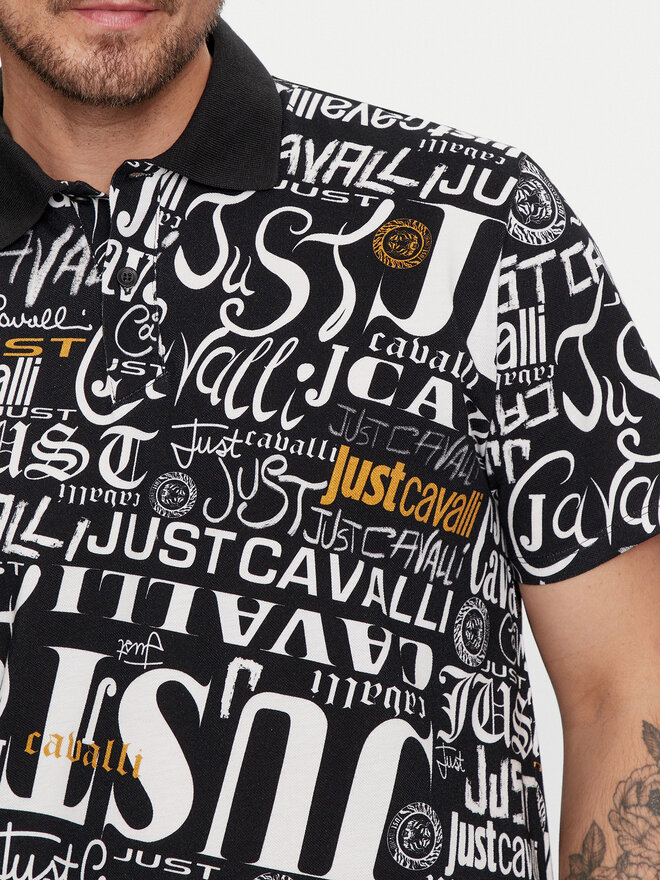 Just Cavalli Just Cavalli Pólóing 75OAG6R0 Fekete Regular Fit