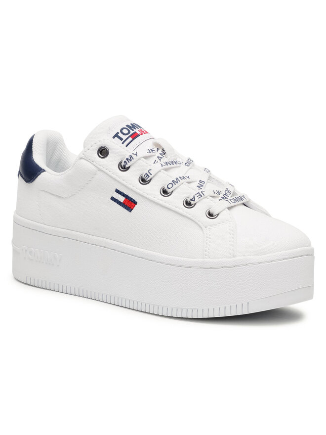 Tommy Jeans Sportcipők Tommy Jeans Iconic Essential Flatform EN0EN01358 Fehér