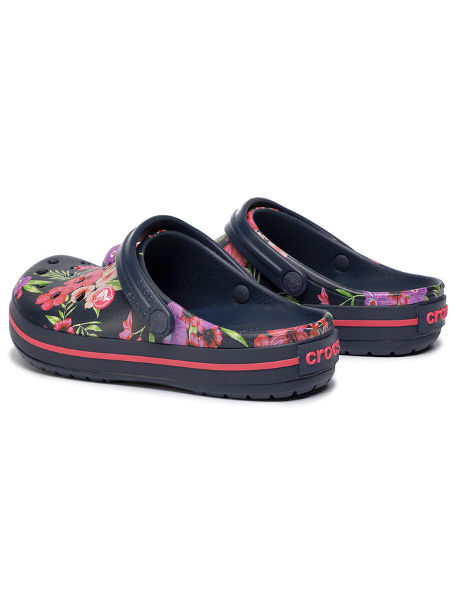 Crocs Pantoletten Crocs Crocband Printed Clog 205834 Dunkelblau