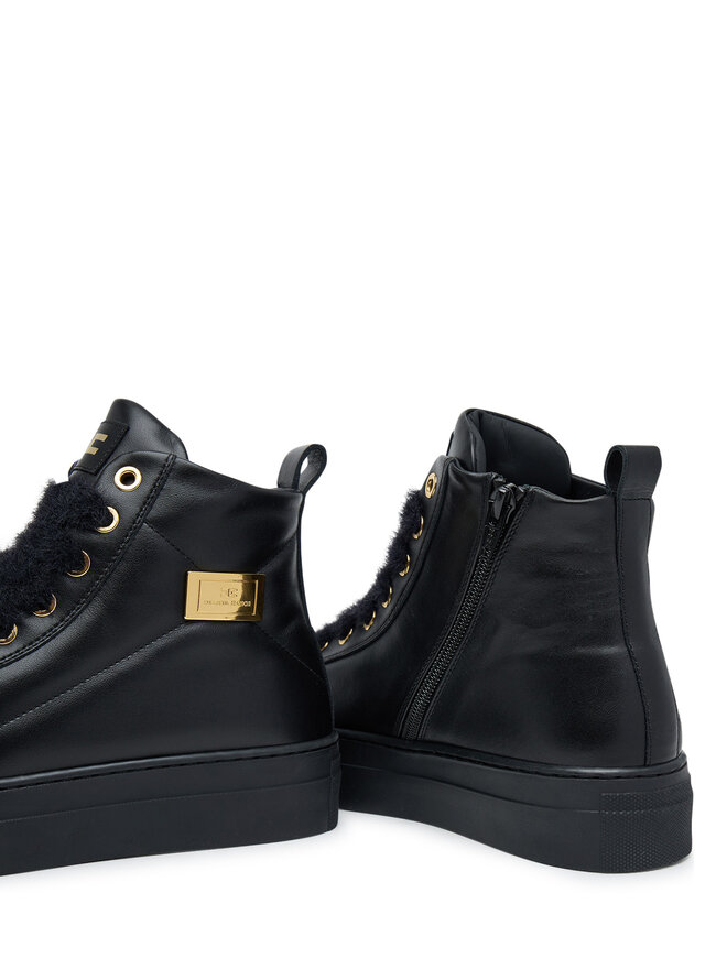 Elisabetta Franchi Polokozačky Elisabetta Franchi High Top Lace Up F4-A9E-0362-1251930 D Černá