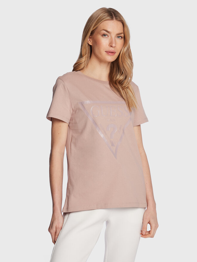 Guess Guess Marškinėliai Adele V2YI07 K8HM0 Rožinė Regular Fit