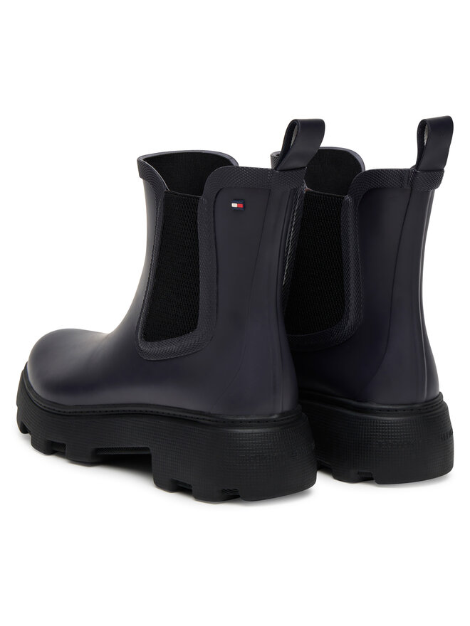 Tommy Hilfiger Гумени ботуши Tommy Hilfiger Rubber Flag Cleated FW0FW08637 Тъмносин