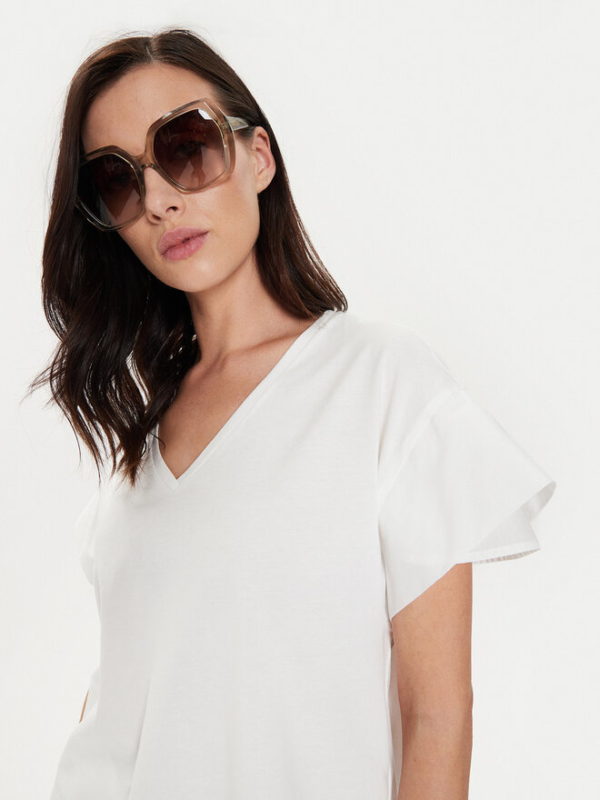 Sisley Sisley T-Shirt 3AIRL400M Λευκό Regular Fit