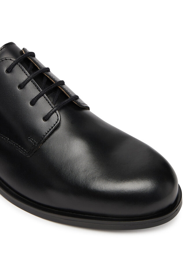 Calvin Klein Pusbačiai Calvin Klein Ess Rubber Derby Lth HM0HM02056 Juoda