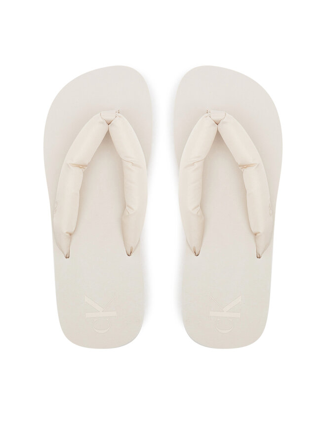 Calvin Klein Jeans Zehentrenner Calvin Klein Jeans Beach Sandal Flatform Ttxr Satin YW0YW01723 Beige