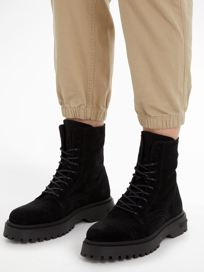 Tommy Jeans Trappers Tommy Jeans Tjm Casual Boot Suede EM0EM01336 Negru