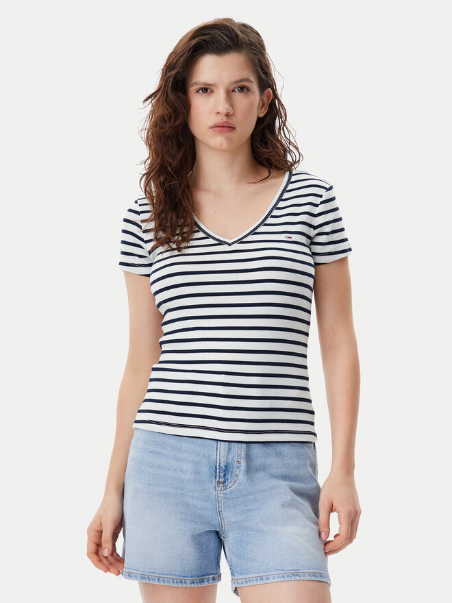 Tommy Jeans Tommy Jeans Marškinėliai Essential DW0DW17385 Tamsiai mėlyna Slim Fit