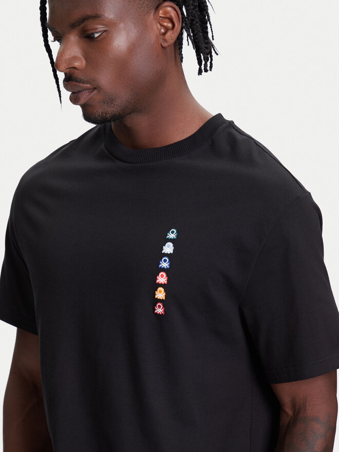 United Colors Of Benetton United Colors Of Benetton Camiseta 3BL0U10A1 Negro Oversize