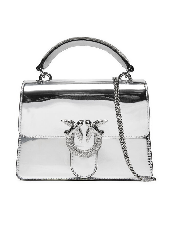 PINKO Kabelka PINKO Love One Top Handle Mini Light AI 24-25 PLTT 100071 A1JD Stříbrná