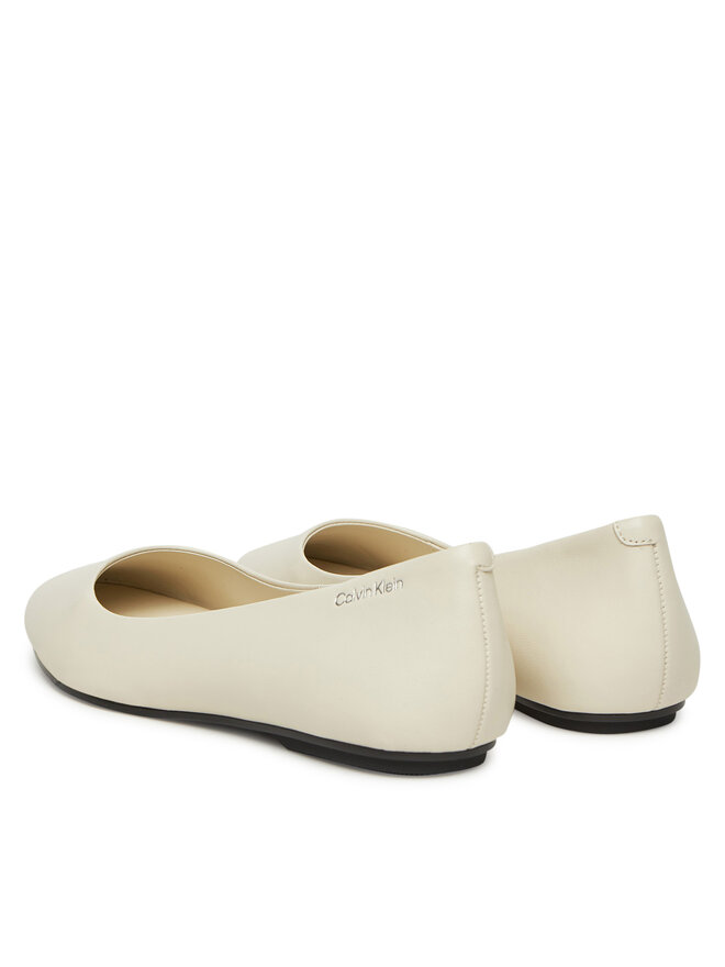 Calvin Klein Baleriny Calvin Klein Flat Mary Jane - Lth HW0HW02341 Écru