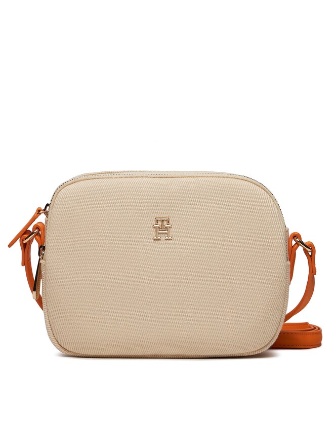 Tommy Hilfiger Kabelka Tommy Hilfiger Poppy Canvas Crossover AW0AW16419 Béžová