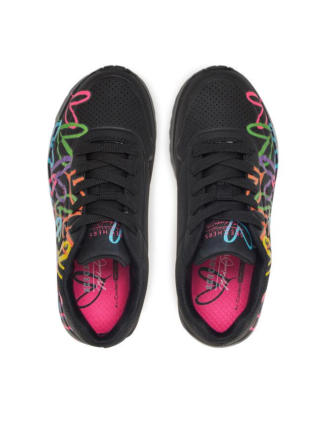 Skechers Снікерcи Skechers Uno Lite-Spread The Love 314064L/BKMT Чорний