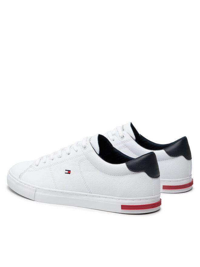 Tommy Hilfiger Sneakersy Tommy Hilfiger Essential Leather Detail Vulc FM0FM04047 Biały
